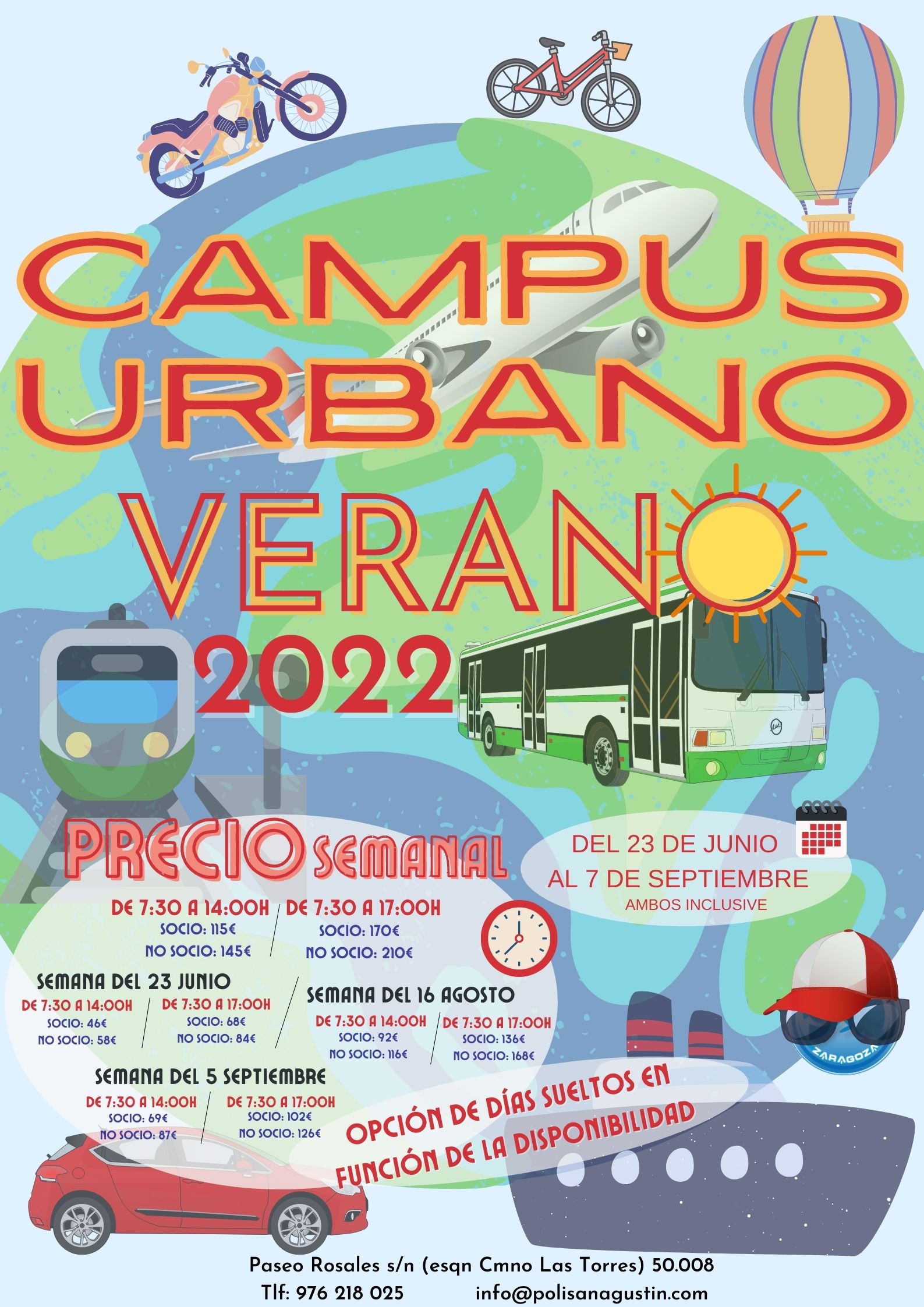 Actividad de CAMPUS VERANO 2022, para socios y usuarios del Polideportivo San Agust�n Zaragoza